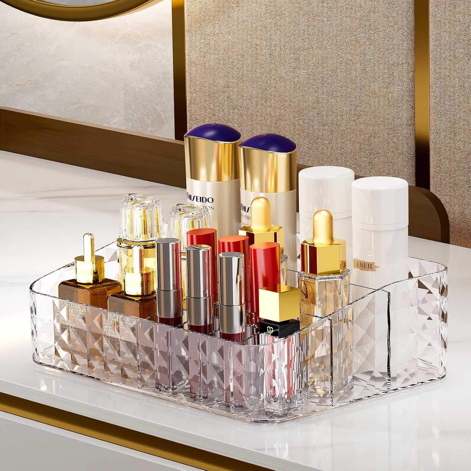 Stackable Crystal Cosmetics Organizer – Zahra Stores