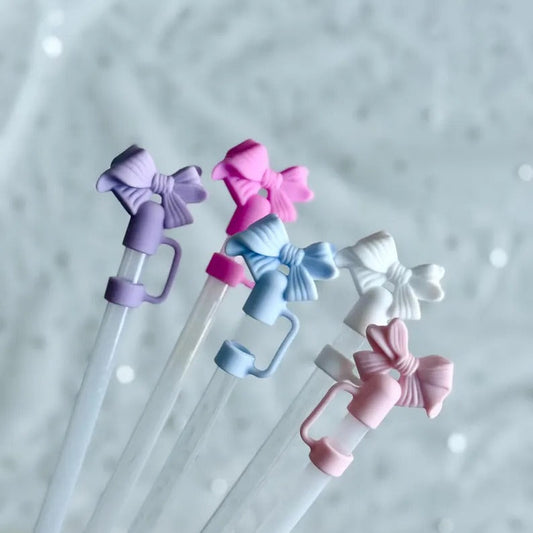 Silicone Straw Cover Cap (Bow Design)