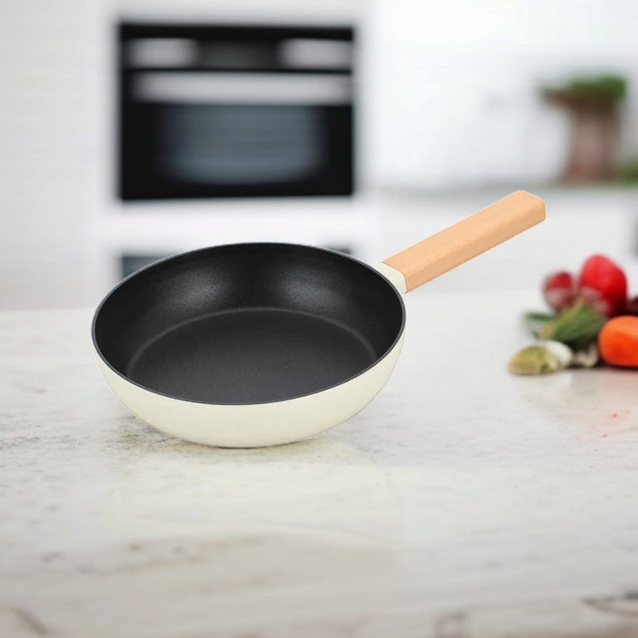 Non-Stick Fry Pan Wooden Handle 28cm