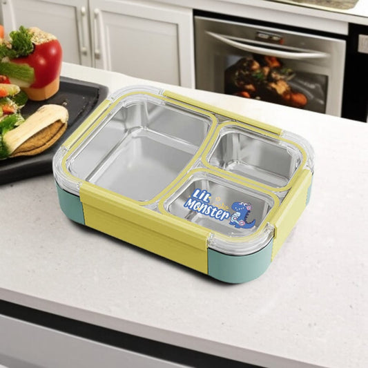 3 Compartment Stainless Steel Lunch Box