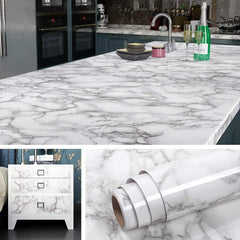 Marble Printed Self-Adhesive Sheet-White