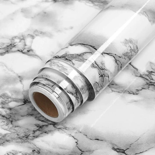 Marble Printed Self-Adhesive Sheet-White