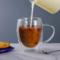 Glass Double Wall Plain Mug Large