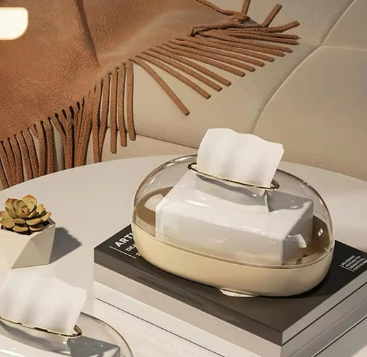 Acrylic Luxury Wall Mounted Tissue Box-Offwhite
