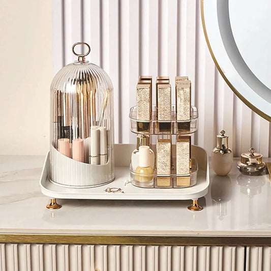 Rotating Brush Holder & Lipstick Caddy Organizer
