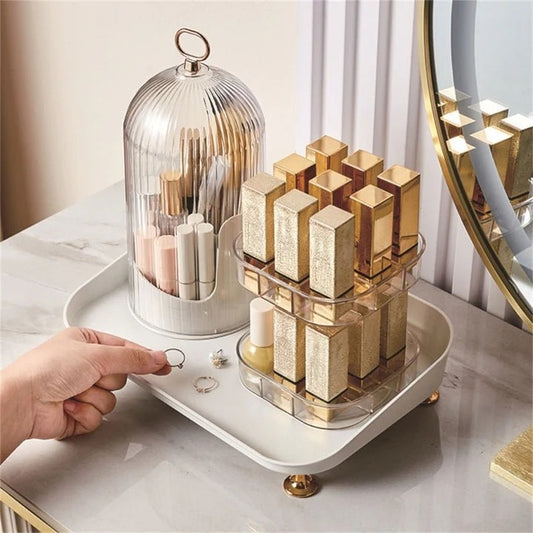 Rotating Brush Holder & Lipstick Caddy Organizer