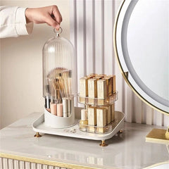 Rotating Brush Holder & Lipstick Caddy Organizer