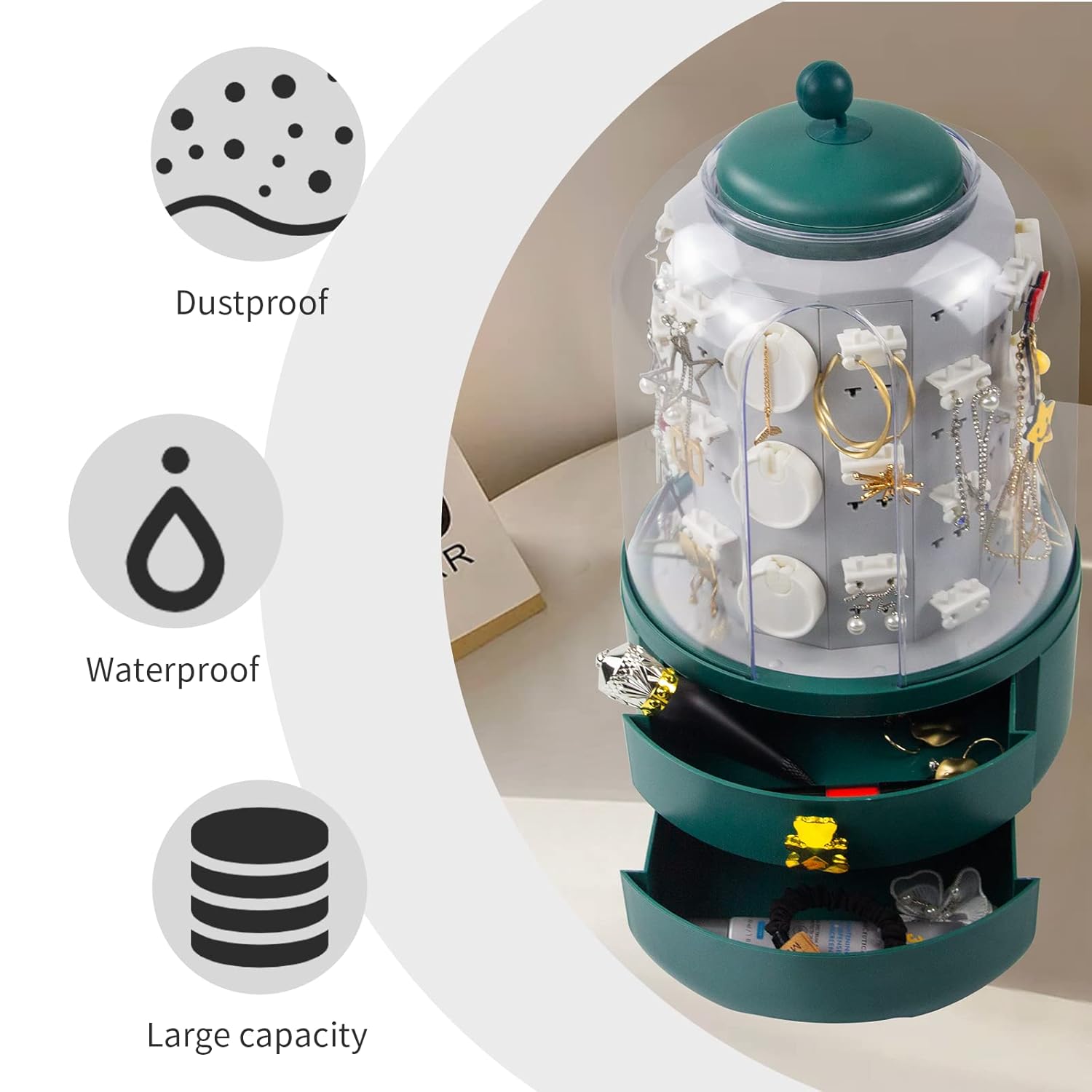 360° Rotatable Jewelry Organizer