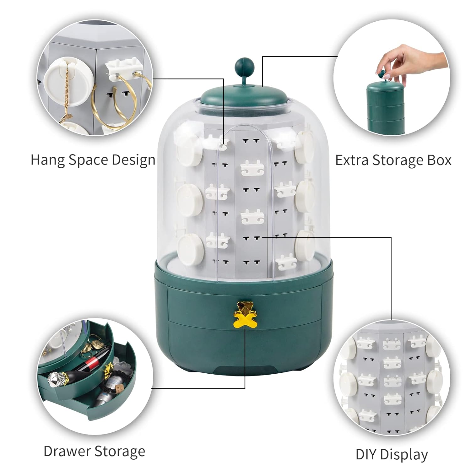 360° Rotatable Jewelry Organizer