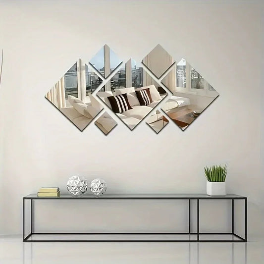 3D Mirror Wall Sticker-Silver