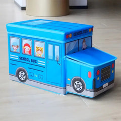 School Bus Design Storage Box-Blue