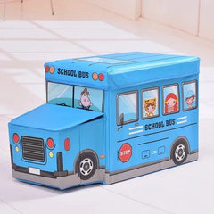 School Bus Design Storage Box-Blue