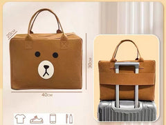 Large Capacity Cartoon Printed Bag-Brown