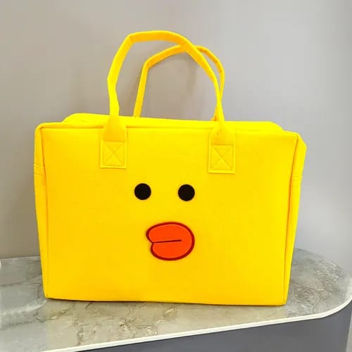 Large Capacity Cartoon Printed Bag-Yellow