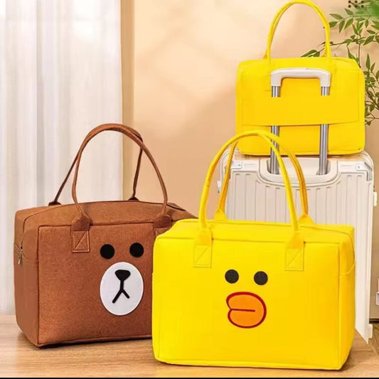 Large Capacity Cartoon Printed Bag-Yellow