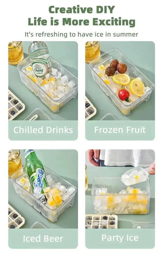 Press Type Ice Cube Storage Box