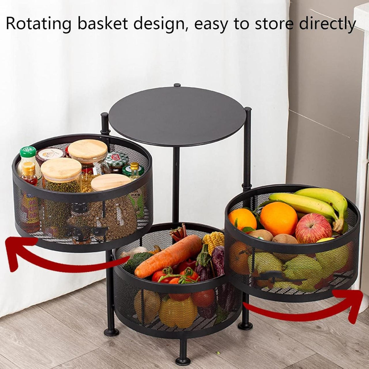 Premium 3 Layer Trolly Rotatable without Tyre - Round