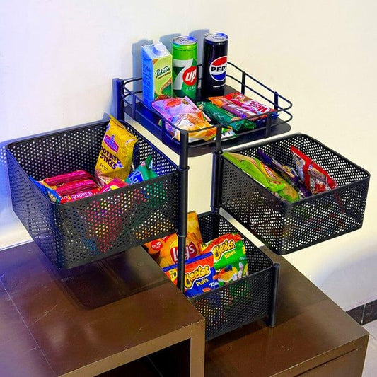 Premium 3 Layer Trolly Rotatable without Tyre - Square