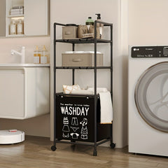 3 Layer Multifunctional Laundry Storage Rack-Black