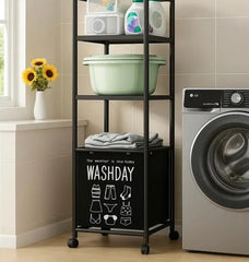 3 Layer Multifunctional Laundry Storage Rack-Black