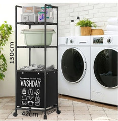3 Layer Multifunctional Laundry Storage Rack-Black
