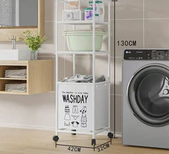 3 Layer Multifunctional Laundry Storage Rack-White