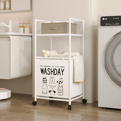2 Layer Multifunctional Laundry Storage Rack-White
