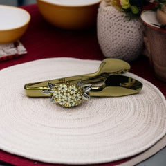 Flower Design Golden Tong-D3