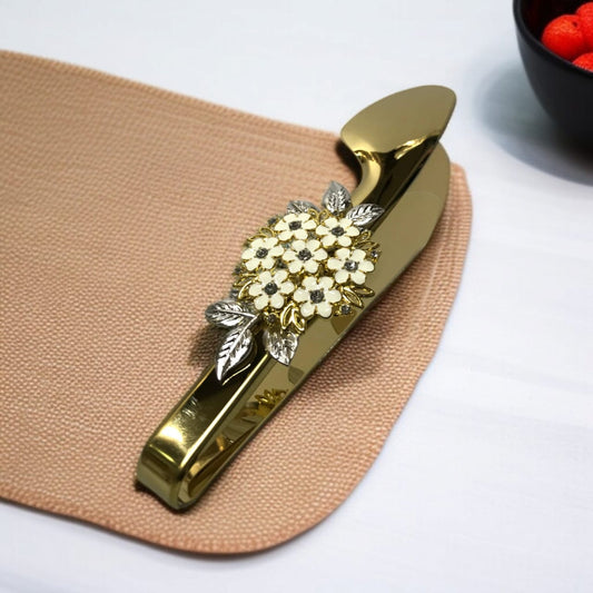 Flower Design Golden Tong-D3