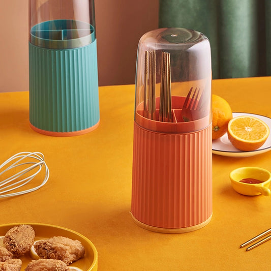 3-Grid Tableware Cutlery Holder-Orange