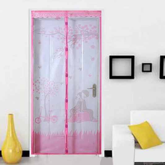Printed Magnetic Mosquito Net -Pink