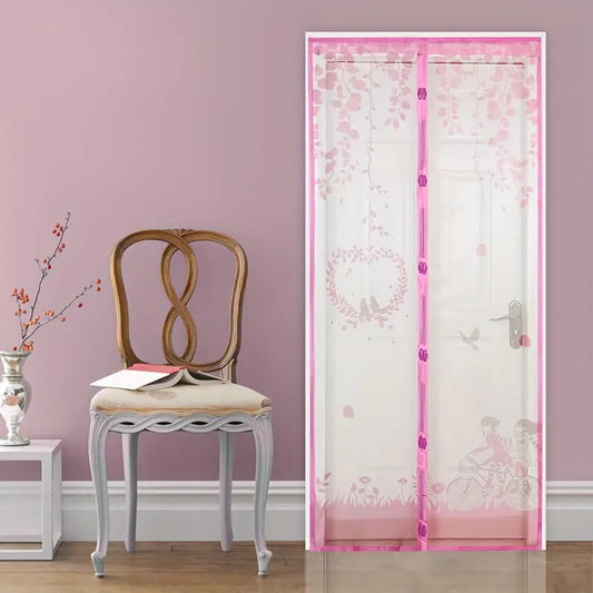 Printed Magnetic Mosquito Net -Pink