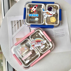 2 Compartment Stainless Steel Lunch Box-Unicorn