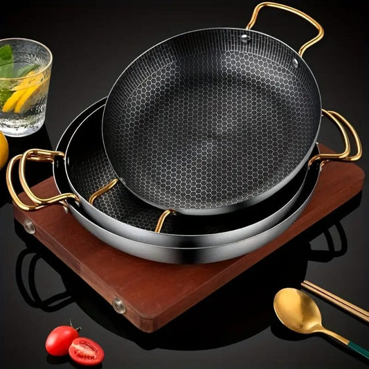Laser Coated Wok Double Handle Gold 26cm