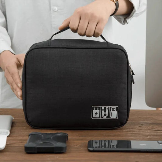 1 Pc Travel Electronic Digital Storage Bag (Black)