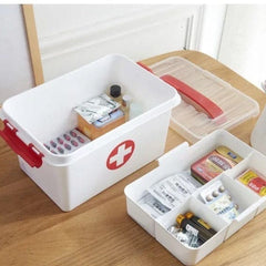 Portable Double Layer Medicine Box