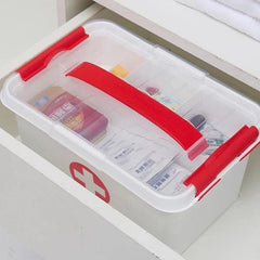 Portable Double Layer Medicine Box