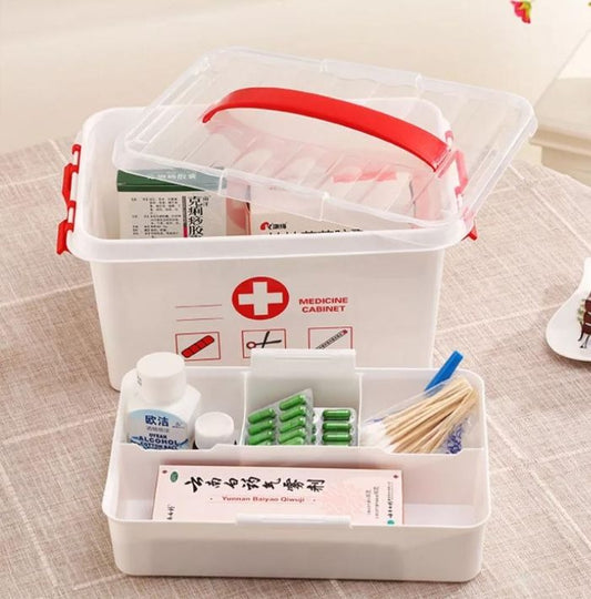 Portable Double Layer Medicine Box