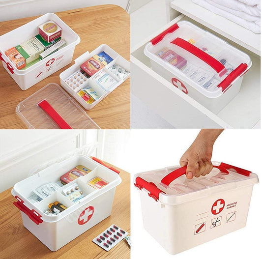 Portable Double Layer Medicine Box