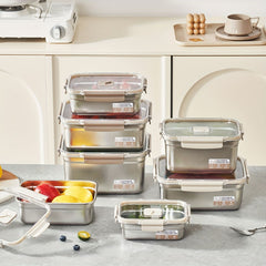 Stainless Steel 3 Pcs Lunch Box Set