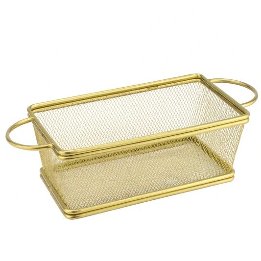 Double Handle Golden Mesh Basket