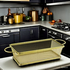 Double Handle Golden Mesh Basket