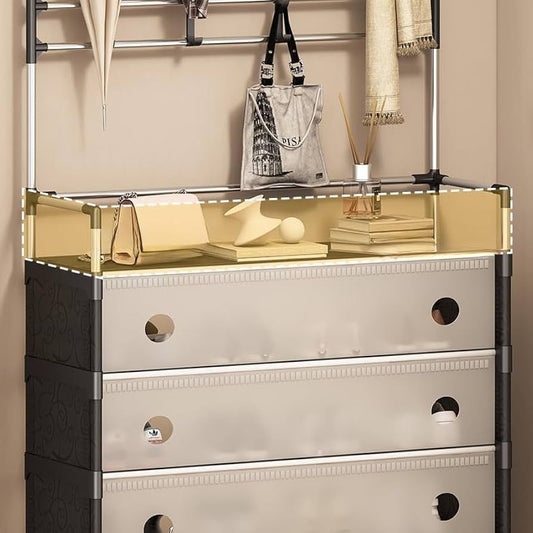 Multifunctional Coat And Shoes Rack-White & Black