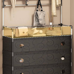 Multifunctional Coat And Shoes Rack-6 Layer (Black)