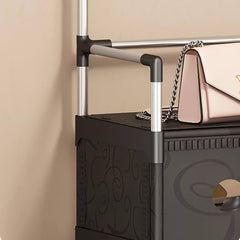 Multifunctional Coat And Shoes Rack-6 Layer (Black)