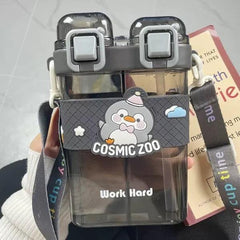 Cosmic Zoo Dual-Drink Bottle -Space Gray