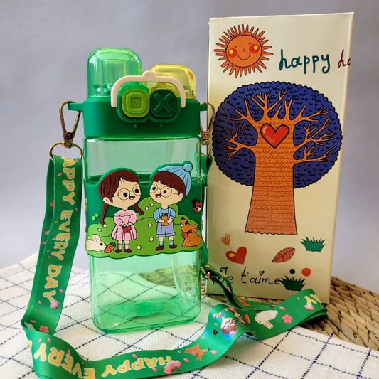 Happy Kids Dual Opening Bottle -Green