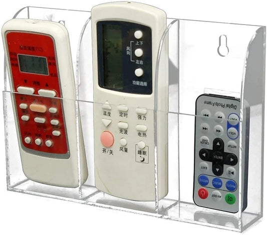 Three Slot Acrylic Remote Holder-Transparent