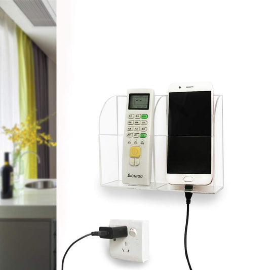 Two Slot Acrylic Remote Holder-Transparent