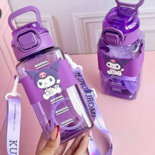 Cartoon Design Water Bottle-Purple